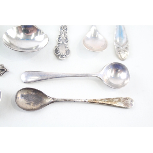 36 - 10X .925 STERLING SILVER CONDIMENT SPOONS INC GEORGIAN, VICTORIAN ETC