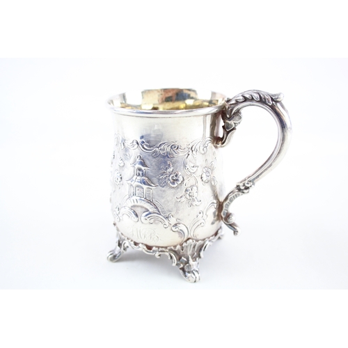 43 - VICTORIAN .925 STERLING SILVER FIGURAL CHRISTENING CUP