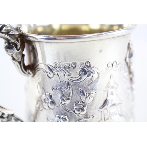 43 - VICTORIAN .925 STERLING SILVER FIGURAL CHRISTENING CUP