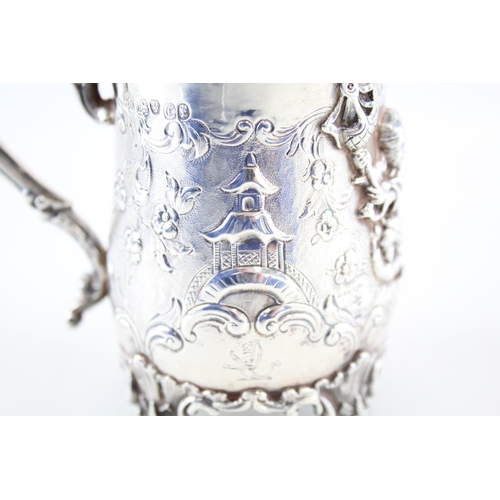 43 - VICTORIAN .925 STERLING SILVER FIGURAL CHRISTENING CUP