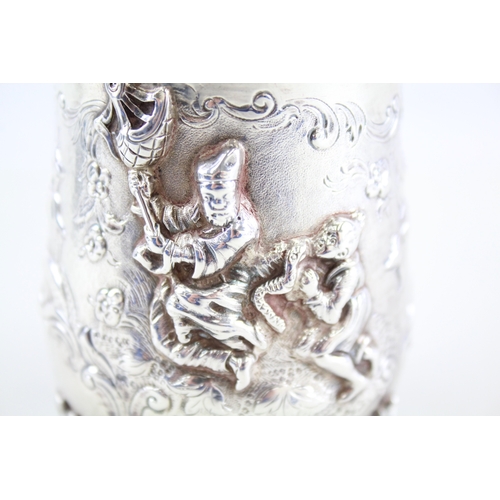 43 - VICTORIAN .925 STERLING SILVER FIGURAL CHRISTENING CUP