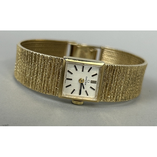 54 - A 9CT GOLD OMEGA LADIES WRISTWATCH Weight: 25.6gms