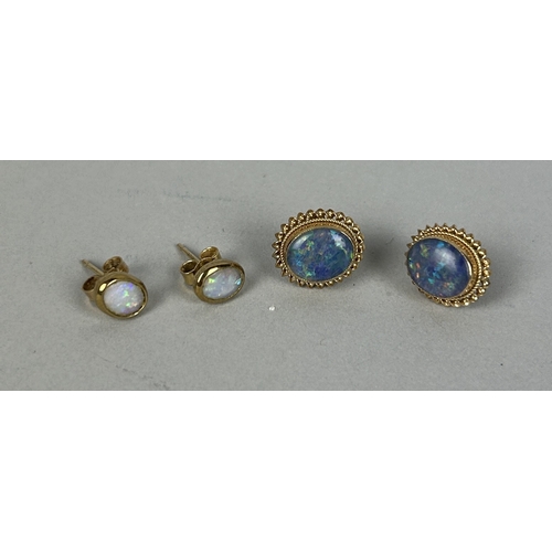 58 - TWO PAIRS OF 9CT GOLD OPAL EARRINGS (4) Total weight: 3.6gms