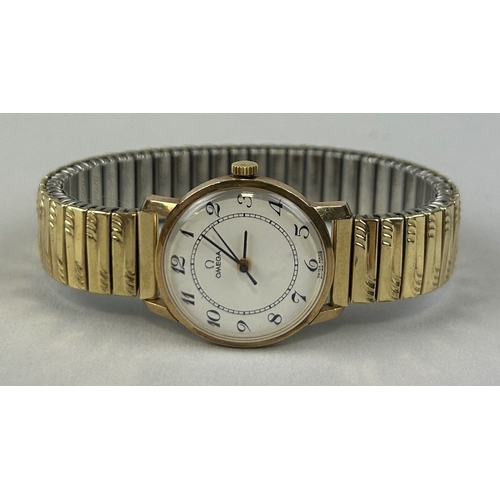 63 - A 9CT GOLD OMEGA LADIES WRISTWATCH Weight: 30.2gms