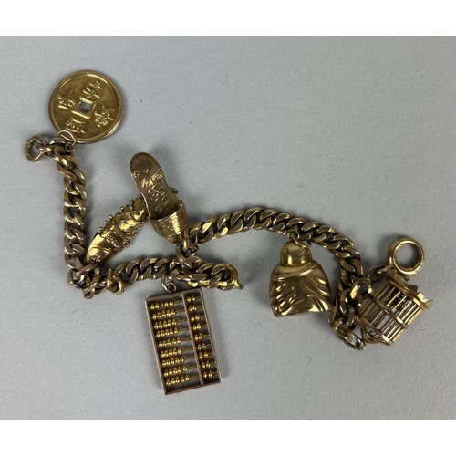 17 - A CHINESE 14CT GOLD CHARM BRACELET Weight: 17.65gms