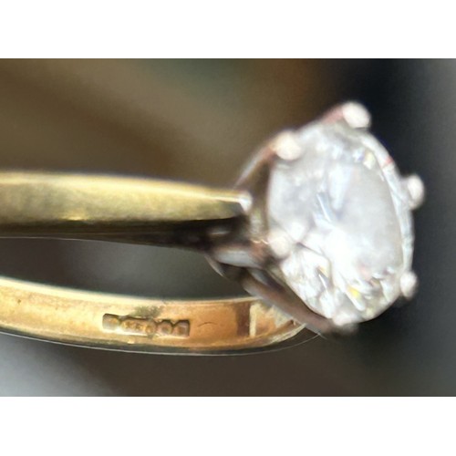 31 - A SOLITAIRE DIAMOND RING IN 22CT GOLD The diamond meaure 9mm across. Weight: 3.2gms

Property of a l... 