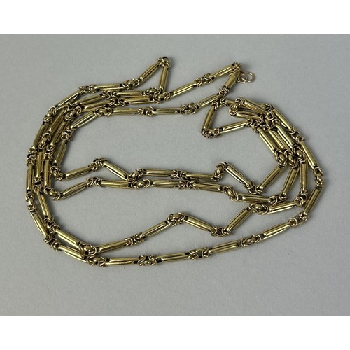 33 - AN 18CT GOLD VICTORIAN LADIES CHAIN 59gms 67cm L