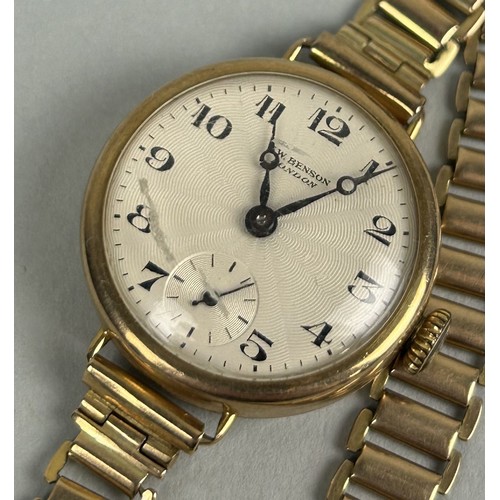 74 - A 9CT GOLD J.W.BENSON GOLD WATCH Weight: 26.4gms