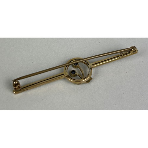 80 - A 9CT GOLD BAR BROOCH Weight: 2.3gms