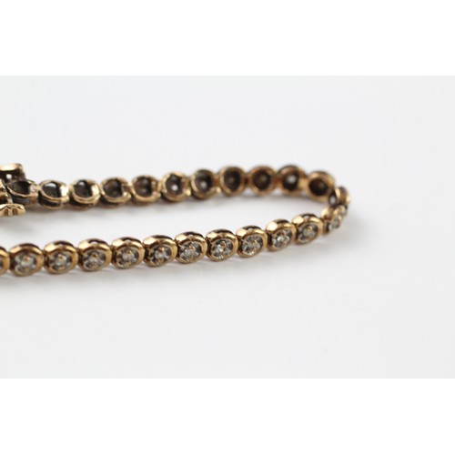 87 - A 9CT GOLD AND DIAMOND BRACELET Weight: 7.8gms