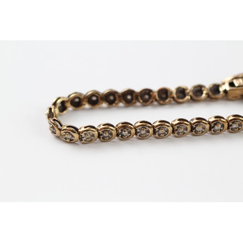 87 - A 9CT GOLD AND DIAMOND BRACELET Weight: 7.8gms