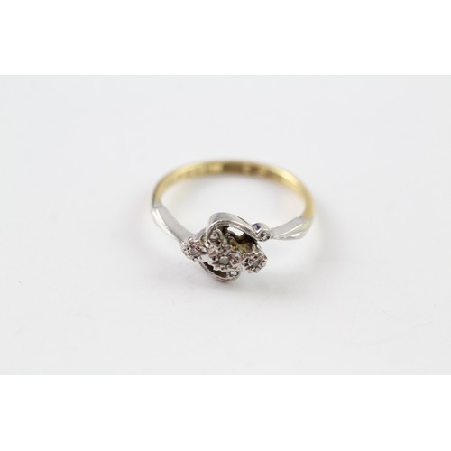 92 - AN 18CT GOLD AND PLATINUM DIAMOND RING Weight: 3gms