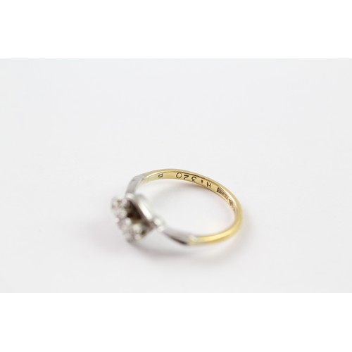 92 - AN 18CT GOLD AND PLATINUM DIAMOND RING Weight: 3gms