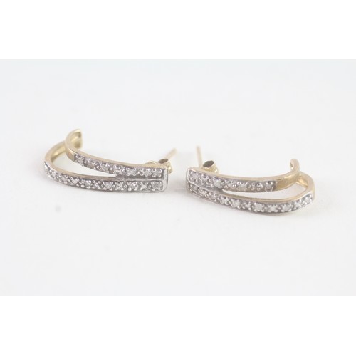 166 - A PAIR OF 9CT GOLD DIAMOND DROP EARRINGS Weight: 1.8 gms