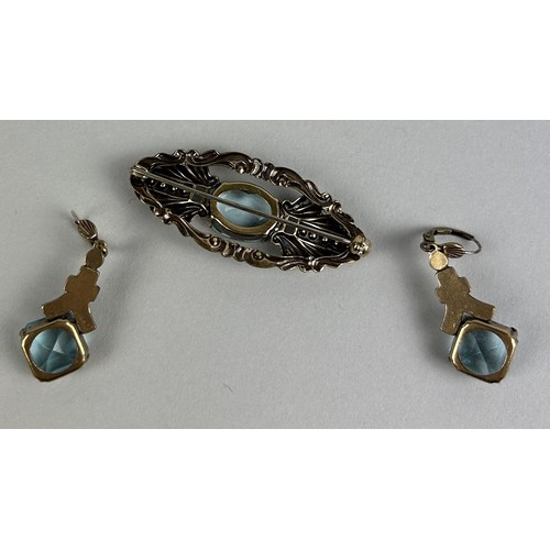 191 - LIBERTY AND CO: A COSTUME BROOCH AND PEARL OF EARRINGS (3)