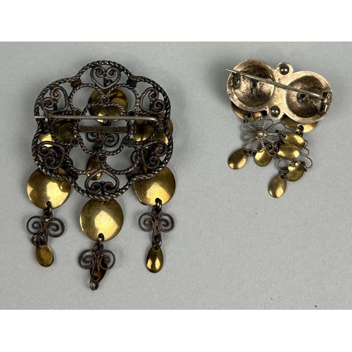 204 - TWO TRADITIONAL 830 SILVER NORWEGIAN BROOCHES (2)