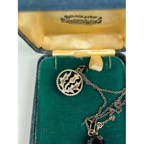 215 - A SCOTTISH SILVER NECKLACE SET WITH STONE With box from Caingorm, Inverness.