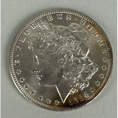 219 - AN 1884 SILVER DOLLAR