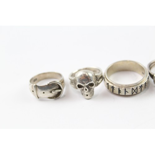 234 - A VARIETY OF STERLING SILVER RINGS INCLUDING GIMMEL RING (5) Weight: 26gms