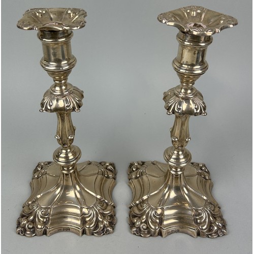 248 - A PAIR OF SILVER CANDLESTICKS MARKED ''T.A.S' Weight: 2413gms Height: 28cm each.