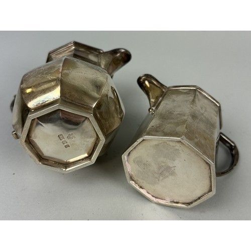 256 - TWO SILVER MILK JUGS, ONE MARKED FOR GOLDSMITHS AND SILVERSMITHS (2) Weight: 378gms