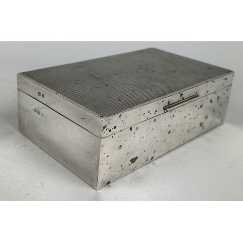 274 - A SILVER CIGARETTE BOX With aesthetic mottled patina. 16.5cm x 10cm x 5cm