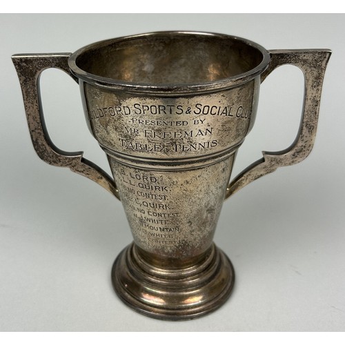 270 - A SILVER TROPHY CUP 'GUILDFORD SPORTS AND SOCIAL CLUB' Dated 1939-54 15cm x 13cm Weight: 216gms