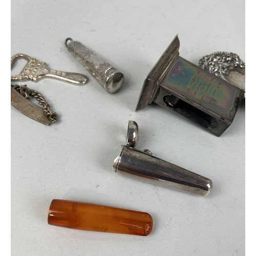 275 - A GROUP OF SIX SILVER ITEMS TO INCLUDE BOTTLE OPENER (6) Total silver weight: 180gms