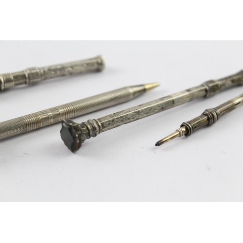 335 - FOUR .800 SILVER PROPELLING PENCILS INCLUDING WAX SEALS (4)

Weight: 33gms