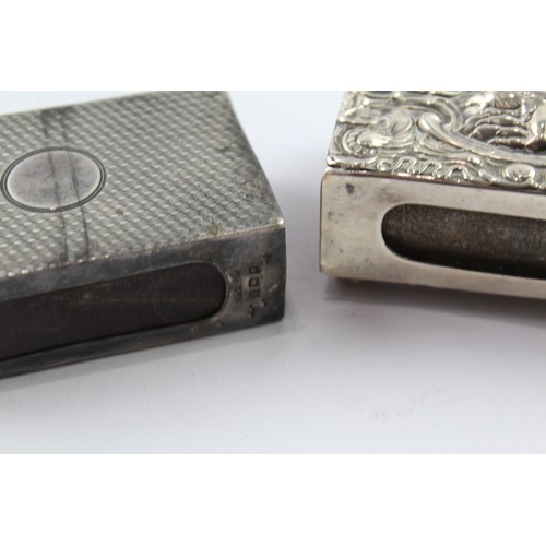 341 - TWO .925 STERLING SILVER MATCHBOX CASES/ COVERS INCLUDING CHERUBS (2)

Weight: 73gms