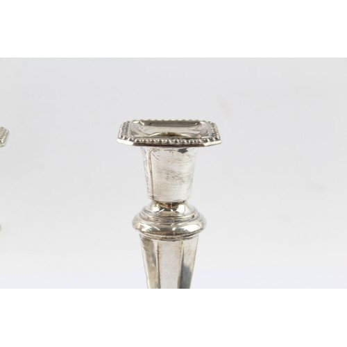 366 - A PAIR OF VINTAGE .925 STERLING SILVER FILLED CANDLESTICKS