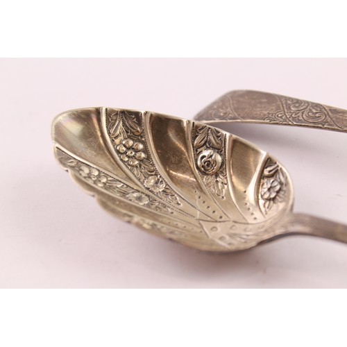 367 - A PAIR OF .925 STERLING SILVER GEORGIAN SERVING SPOONS