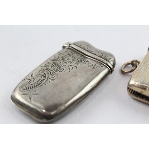 371 - THREE .925 STERLING SILVER VESTAS AND SNUFF BOX

Weight: 75gms