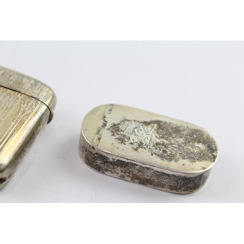 371 - THREE .925 STERLING SILVER VESTAS AND SNUFF BOX

Weight: 75gms