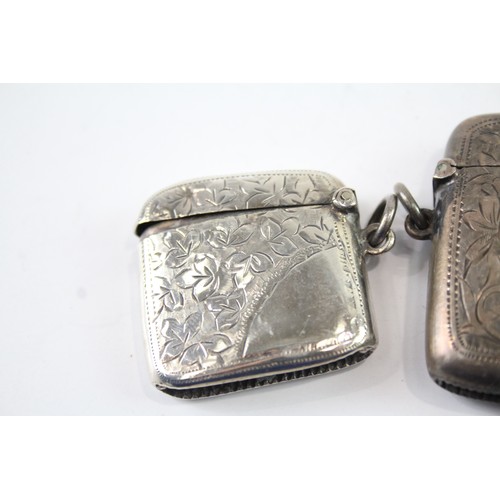 379 - THREE STERLING SILVER VESTA/MATCH CASES INCLUDING EDWARDIAN

Weight: 74gms