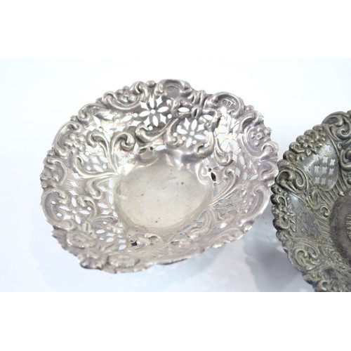 387 - TWO .925 STERLING SILVER PIN/ BON BON DISHES Weight: 74gms