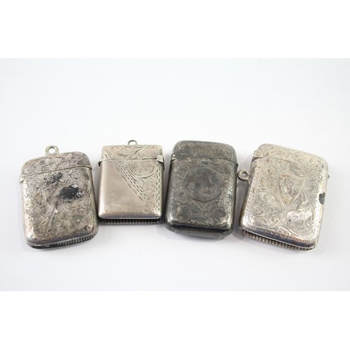 397 - FOUR .925 STERLING SILVER VESTA/MATCH CASES INCLUDING VICTORIAN AND EDWARDIAN

Weight: 81gms