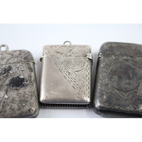 397 - FOUR .925 STERLING SILVER VESTA/MATCH CASES INCLUDING VICTORIAN AND EDWARDIAN

Weight: 81gms