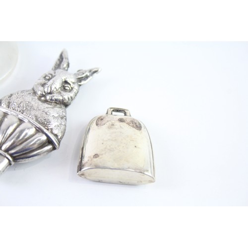 405 - FOUR .925 STERLING SILVER BABY RATTLES

Weight: 49gms