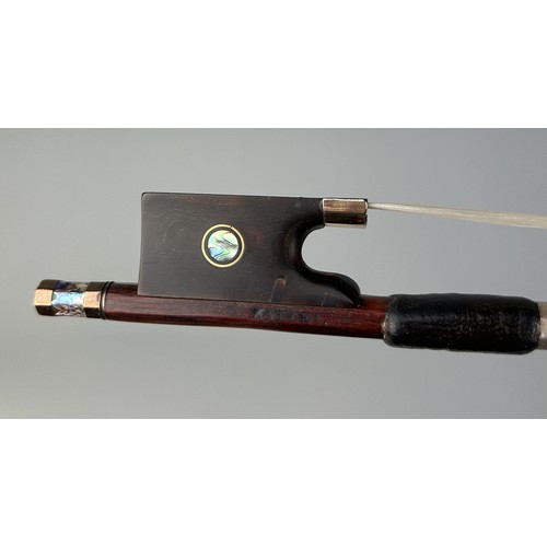 449 - A GOLD MOUNTED VIOLIN BOW STAMPED 'KITTEL' 74cm L Provenance: In the possession of the family of a n... 