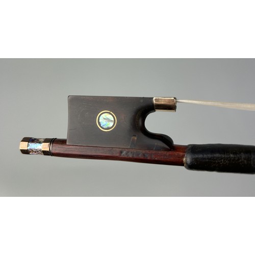 449 - A GOLD MOUNTED VIOLIN BOW STAMPED 'KITTEL' 74cm L Provenance: In the possession of the family of a n... 