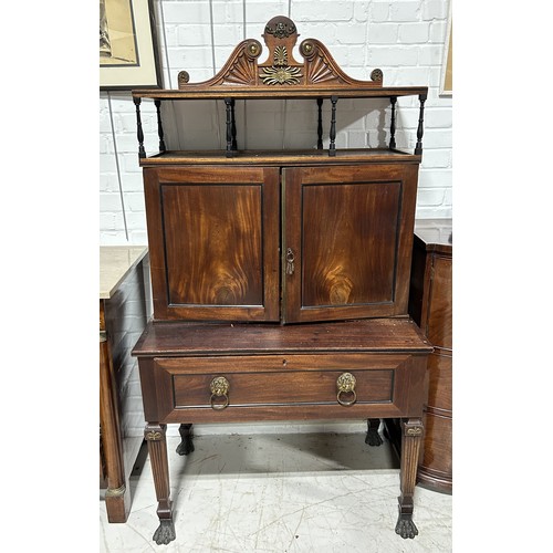 452 - A 19TH CENTURY MUSEUM COLLECTORS CABINET POSSIBLY REGENCY PERIOD Neoclassical in style with palladia... 