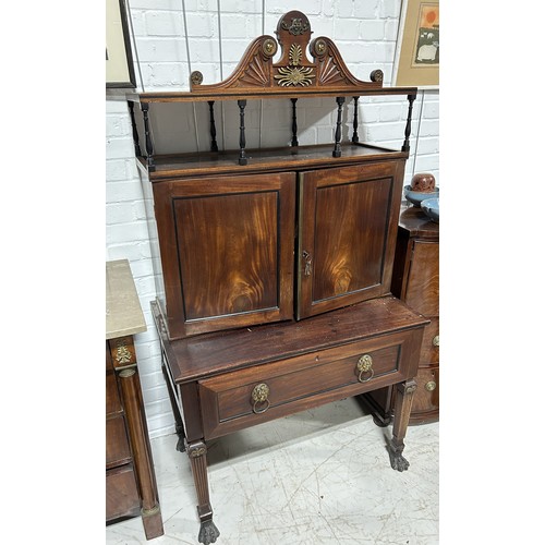 452 - A 19TH CENTURY MUSEUM COLLECTORS CABINET POSSIBLY REGENCY PERIOD Neoclassical in style with palladia... 