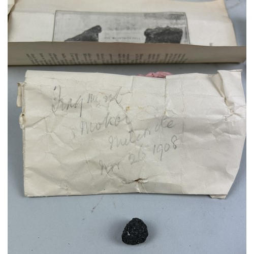 470 - IMPORTANT METEORITE SAMPLE FROM THE MOKOIA AEROLITE THAT FELL AT MOKOIA, SOUTH TARANAKI IN THE WESTE... 