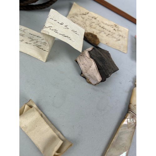 473 - A COLLECTION OF CURIOSITIES COLLECTED BY CAPTAIN JAMES MUDDLE TO INCLUDE HANDWRITTEN LABELS: Porphyr... 