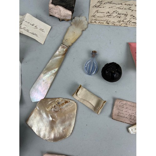 473 - A COLLECTION OF CURIOSITIES COLLECTED BY CAPTAIN JAMES MUDDLE TO INCLUDE HANDWRITTEN LABELS: Porphyr... 