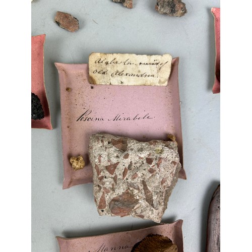 473 - A COLLECTION OF CURIOSITIES COLLECTED BY CAPTAIN JAMES MUDDLE TO INCLUDE HANDWRITTEN LABELS: Porphyr... 