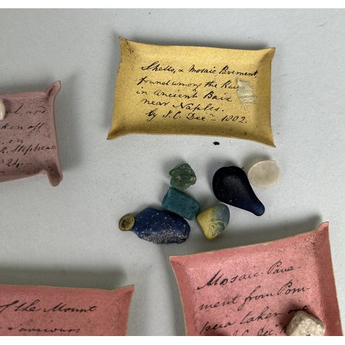 473 - A COLLECTION OF CURIOSITIES COLLECTED BY CAPTAIN JAMES MUDDLE TO INCLUDE HANDWRITTEN LABELS: Porphyr... 