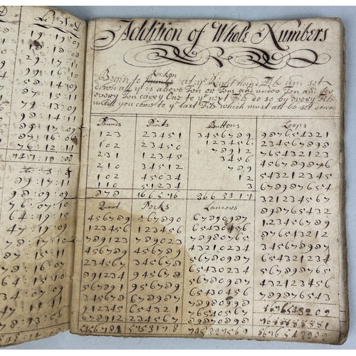 481 - AN EARLY 18TH CENTURY BOOK OF NUMERATION AND ARITHMETIC BELONGING TO ALICE AUSTEN, RELATIVE OF CAPTA... 