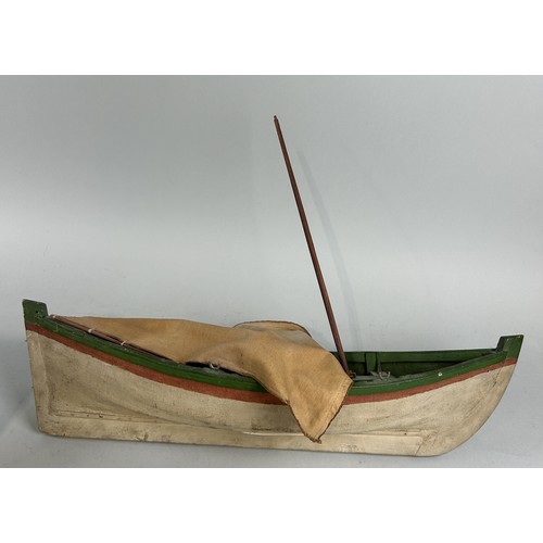 488 - A COPY OF THE FISHING BOAT USED BY THE NATIVES OF TRISTAN DA CUNAH MADE ON THE ISLAND BY GORDON GLAS... 